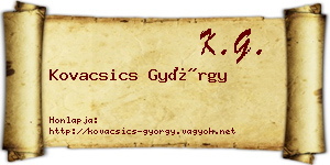 Kovacsics György névjegykártya