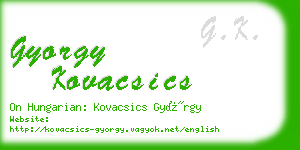 gyorgy kovacsics business card